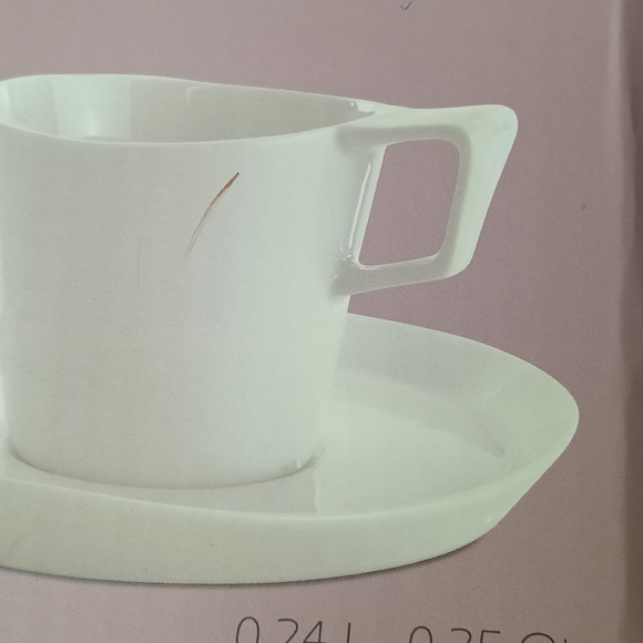 Set Of 2 Berghoff White Tea Coffee Cup and Saucer Set Set - Picture 3 of 6